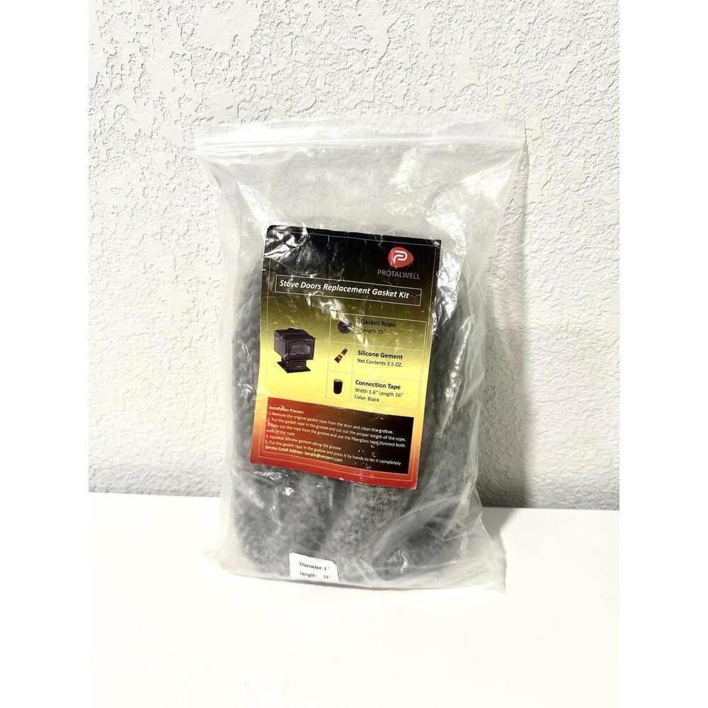 New Protalwell Stove Doors Replacement Gasket Kit Gray Wood Stove Diameter 1"